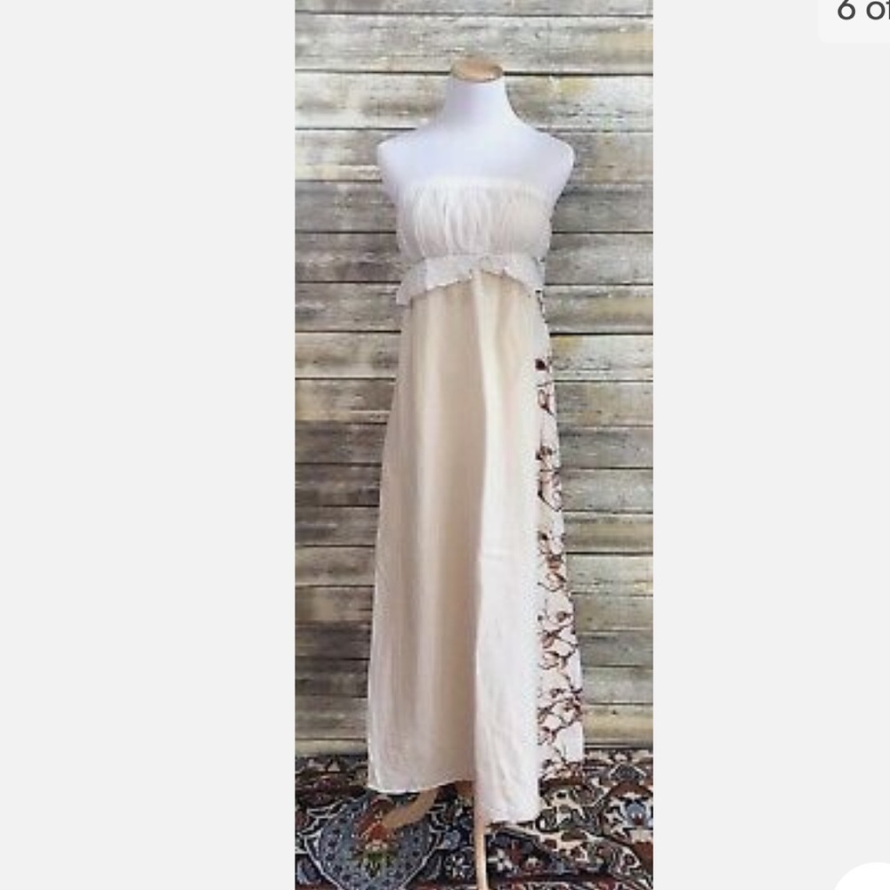 Elegant Strapless Cream Dress